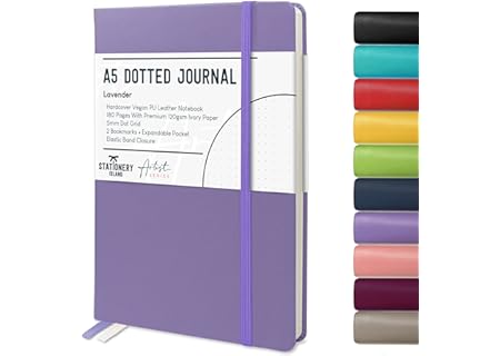 Stationery Island Anteckningsbok A5 – Hårt Omslag Prickig Anteckningsblock – Lavendel – 180 Sidor Bu - Amazon Deal & Rabatt