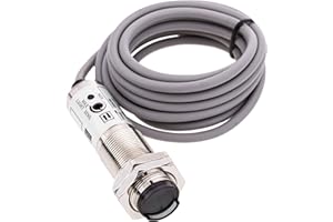 BEMATIK.COM BeMatik - Lichtschranke Photoschalter Foto Elektrische Sensor NPN NO+NC 10-30VDC M18 10cm Reflex-Lichttaster