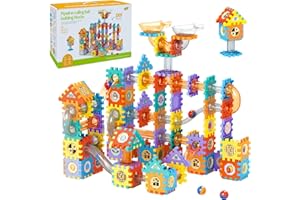 MOMSIV Marble Run 246-Pieces, Marble Race Track Toy for Kids with Plastic Marbles and Storage Bag, STEM Educational Construction Building Blocks Set for Boys and Girls Ages 4 5 6 7 8+