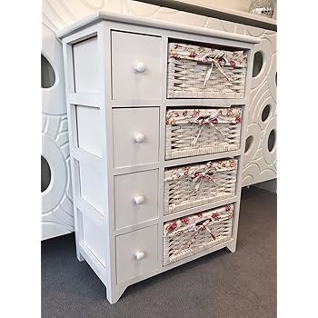 Tason Shabby Chic Mini Storage Cabinet White Wooden Cupboard