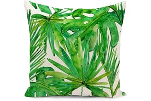 HUASHUZI Fundas Cojines Exterior Impermeable 45x45 Verde Cojines Sofa Decorativos Salon Regalo Mujer Funda cojin 45 x 45 Outdoor Cushions terraza Decoracion hogar