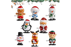 KKSTOTO Petits Cadeaux Calendrier Avent, Jouets à Remonter, 8Pcs Jouets MéCaniques avec Cartoons Mignons, Petit Cadeau Noel, Jouet Noel, Cadeau D’Anniversaire NoëL pour Enfant, Déco Table de Noel