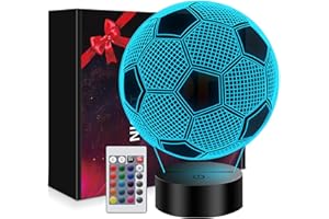 POLEMERA Regalo de Futbol para Niños 8 10 Años, 3D Lámpara Luz Nocturna Infantil con Control Remoto, Regalo para 7 8 9 10 11 12 Niños, Niño, Ideas Regalo para Comunión Cumpleaños Navidad Adolescentes