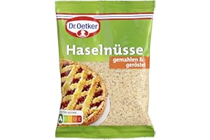 ‎DR. OETKER Dr. Oetker Haselnüsse gemahlen, 5 x 100 g Beutel, geröstete und gemahlene Haselnuss, Nüsse zum Backen von Kuchen, Torten & Desserts, verzehrfertig, vegan
