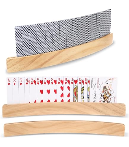 Supporti Carte Da Gioco In Legno RNXSIB - 2 Pezzi, 33x3.4x1.2cm, Per Poker E Bridge - Foto 4