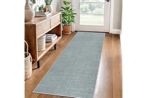 LZREXNVOFXG Carpet Runner for Hallway Non Slip Long 60 x 240 cm Washable Kitchen Runner Rugs for Hallway Heavy-Duty Absorbent Area Rugs Door Mats Carpet Floor Mat Hallway Runner Rug for Entryway Laundry Blue