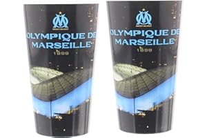 OLYMPIQUE DE MARSEILLE 2 x Verre gobelet éco cup 600 ml OM - Collection officielle Fabriqué en France