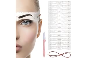 WOO GIRL 12 pares de plantillas para cejas + moldeador de cejas + soporte para cejas, juego para un estilo perfecto sin conocimientos previos