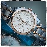 AMERICANVIBER TST Black Trending Men Collection Double Tone Date Function Working Foldover Lock Analog Watch - for Men (): 