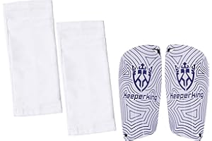 Keeperking Espinilleras de fútbol para adultos jóvenes niños calcetines de fútbol Shin Guard hombres niños niñas fútbol con protección acolchada para el tobillo equipo de prevención de lesiones