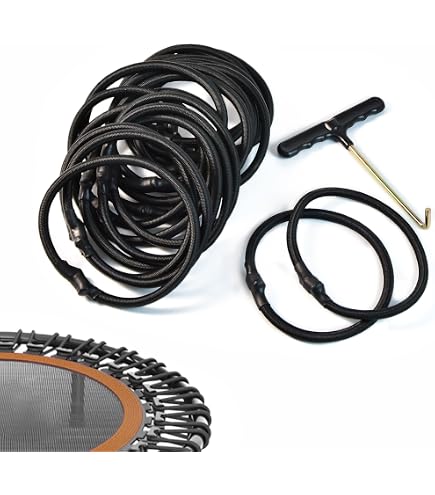 Kit 18 Corde Elastiche Per Trampolino – Lunghezza 13 Cm, Diametro 8 Mm, Per Teloni Da 131 Mm, Adatte Per Fitness E Campeggio