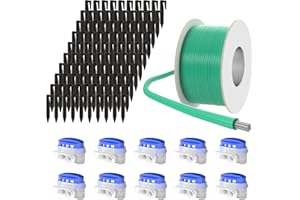 ECENCE Accessories & repair kit for robotic lawn mower, 50m boundary wire + 10x Connector + 100x ground nails, universal for all models