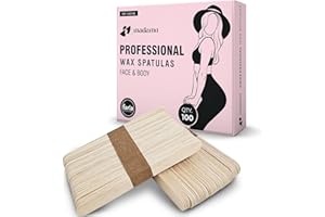 FARLA MEDICAL Madamn Professional Wooden Wax Spatulas 100 Pack - Natural Birch Wax Sticks, Multi-Use Wax Applicator Sticks for Hair Removal, Plant Labels, Crafting Tools - Eco-Friendly Disposable Wooden Sticks