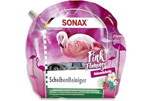 ‎SONAX SONAX ScheibenReiniger gebrauchsfertig Pink Flamingo (3 Liter) sekundenschnell klare Sicht ohne Streifen und Schlieren | Art-Nr. 03894410