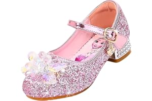 Vorkhuaeri Mädchen Prinzessin ELSA Schuhe Stöckelschuhe Kinder Glitzer Tanz Sneakers Prinzessin Kostüm Kinderschuhe für Dress Up Party Cosplay Hochzeit