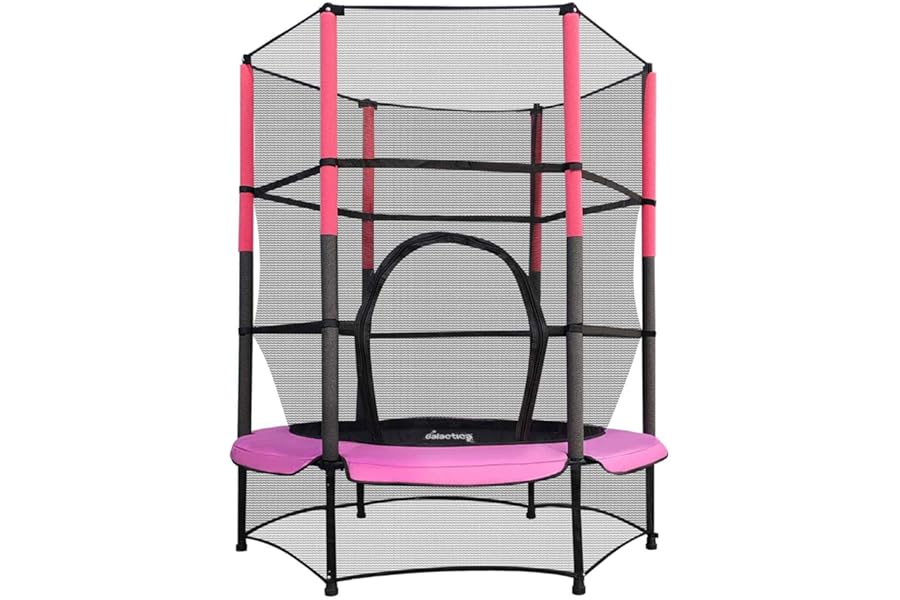 GALACTICA NEW Mini Trampoline | 4.5FT 55" with Safety Net Enclosure | Indoor Outdoor Children’s Activity Junior Trampoline