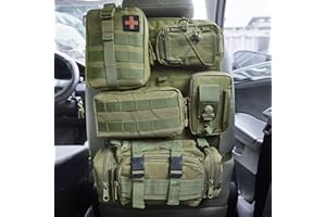 BXBXHD Taktischer LKW-Organizer, Rücksitz-Aufbewahrungstasche, Molle-Paneele für Fahrzeuge, Auto und SUV, mit vielen praktischen Fächern (Armeegrün), 6 Stück