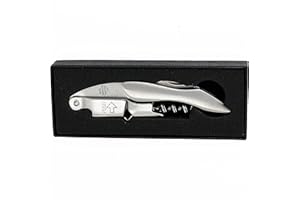 Tire Bouchon professionnel en acier inoxydable - Pierre Brisset - Sommelier avec décapsuleur et coupe-capsule - Limonadier professionnel de luxe