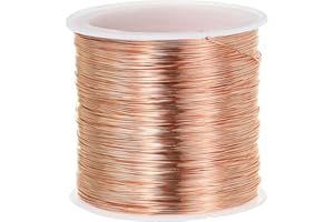 PATIKIL Calibres 26 Alambre de Cobre Puro 328 Pies/100m Alambre de Cobre Suave para Bisutería Ataduras de Tallos metálicos para Plantas Tono de Cobre (0.016")