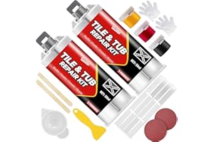 VIVIDYE Kit de Réparation de Baignoire Blanc, 100ml Kit Reparation Carrelage pour Baignoire, Fibre de Verre, Comptoir en Quartz, Plancher, Fissures de Remplissage, Rayures et Trous, Plus D'options de Couleurs