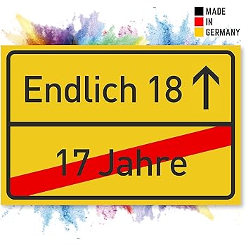 Lustiges Geburtstagsgeschenk Riesen-Schild "Super! 18 - Verkehrsschild Geburtstagsdeko Außergewöhnlich