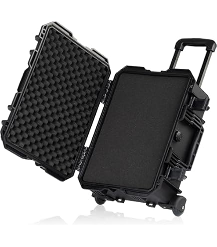 Wiltec Mallette de transport universelle robuste – 19 x 17 x 6 cm – en PP et Fibre de verre – avec Mousse cube personnalisable – Valise de protection pour équipements fragiles