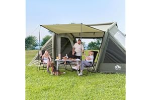 Night Cat Inflatable Tent for Camping: 8 Man Air Tent Waterproof with 2 Bedroom for Family Camp Outdoors