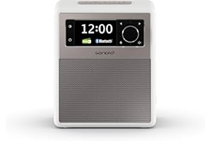 sonoro Easy Radio mit Bluetooth und DAB Plus (tragbar, UKW/FM, Wecker, Sleep-Timer, Nachtlicht, Akku/Batterie/Netzbetrieb) Design Digitalradio in Weiß