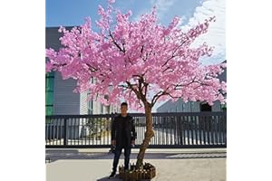KUANGPAISI Denso albero artificiale fiori ciliegio, splendido albero dei desideri rosa seta finto fiore sakura, piante simulazione per l'interno, l'esterno e l'ufficio,1.8x1.5m