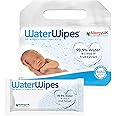 WaterWipes Baby Wipes, 99.9% Water, Unscented, Sensitive, Newborn Skin, 240 Wet Wipes (4 Packs of 60 Wipes)