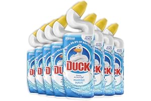 Duck Deep Action Gel Toilet Cleaner Liquid, Removes Limescale, Long Lasting Fragrance, Marine, Pack of 8 (8 x 750ml)