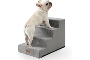 COZY KISS Schody dla małych psów, schody dla zwierząt domowych z szczelną osłoną, rampa dla kota z pianki o wysokiej gęstości, na łóżko, kanapę lub sofę, lekkie, trwałe, wygodne, 45 x 60 x 45 cm, 4