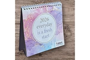 SHINEONE 2026 Desk Calendar With Slogan Design Month To View Flip Planner Home Office School Square Desktop Planner- Design (EveryDay is a Fresh Start)