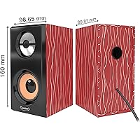 Quantum QHM630 Portable Laptop/Desktop USB Powered Multimedia Wooden Speaker with AUX Input (Cherry)