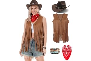 Dzorim Western cowgirl kostym för kvinnor cowboy tofs väst dam hatt klänning bandana armband