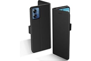 Aiziki Coque pour Motorola Moto G14, Etui Protection Housse Premium en Cuir PU, [Pochette de Portefeuille] [Fermeture Magnétique] [Etui à Rabat]- Noir