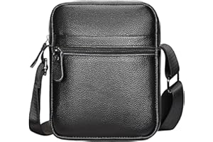 Leathario Borsello Uomo Tracolla Pelle, Borsa Messenger Impermeabile, Borse Uomo a Mano Per Lavoro, Viaggio e Casual