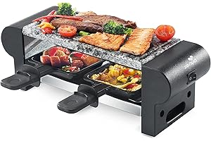 SENYA Máquina de raclette para 2 personas, con piedra de cocción extraíble, revestimiento antiadherente, 350W, My Little Raclette, SYCK-G065