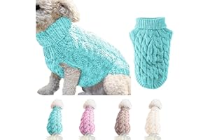 Ponacat Haustier Pullover Hund Rollkragenpullover Strickpullover warme Pullover Strickwaren Outwear kaltes Wetter Mäntel (blau/XL)