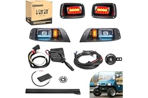 ‎10L0L 10L0L Deluxe-Scheinwerfer-Rücklicht-Set für EZGO TXT-Golfwagen, mit Tagfahrlicht, Fernlicht, Abblendlicht, Blinker, Rücklicht, Bremsblinker