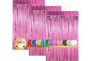 DAITY Lametta Vorhänge 3pcs Glitzervorhang, 3pcs Glitzervorhang Fringe, Folienfransen Vorhang 1m x 2m für Geburtstage Festivals Party ​Bühnendekor