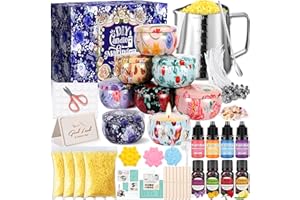ZPQAODI Kerzenherstellung Kit, DIY Kerzen Selber Machen Set,Duftkerze Geschenke Set 8 Kerzendosen, 4 Farben Farbstoffe Silikonform Bienenwachs,für Kerzenanfänger