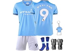 Neiclsy Camisetas de Futbol, Equipacion Futbol Niño, Camiseta N° 9, Equipo de Entrenamiento de fútbol Camiseta Pantalón Corto y Medias