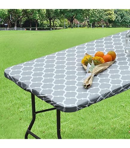 Nappe Rectangulaire Élastique Imperméable 110x110cm - Style Bambou, Anti-Taches Pour Table