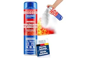 Hekatron Feuerlöschspray, hochwirksames Schaumlöschmittel, Sprühweite bis zu 4 Meter, Löschzeit 25 Sekunden, Löschspray ideal für Haushalt, Küche, Grillen und Camping dank intuitiver Anwendung, 600 ml