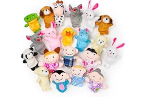THE TWIDDLERS 20 Marionetas de Dedos - Set de Juguetes de Animales Marioneta