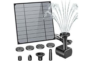 AISITIN 3W Solar Water Fountain for Bird Bath, Solar Fountain Pump Kit with 6 Different Nozzles and 9.8ft Cable, Solar Pond Pump for Garden, Patio, Fish Tank, Pond and Outdoor