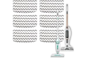 ZELTAUTO Steam Mop Pads Compatible with Shark Steam Mop S1000UK, S2001UK, Beldray BEL01097, Washable Dirt Grip Absorbing Refill for Shark Steamer (6Pack)