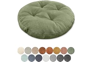 ‎LSJOAW Lsjoaw Sitzkissen Rund 30cm Dicke 6cm 1 Stück Bodenkissen Rund Sitzpolster Stuhlauflage Sitzpolster Stuhlkissen Polster Auflage für Wohnzimmer Büro Konferenzraum Cordstoff （GrüN）