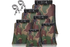 SHAPPY Ensemble de Sacs Séchés Étanches 15 L + 8 L + 5 L + 4 L + 3 L + 2 L Sacs Légers et 2 Longues Bandoulières Réglables pour Kayak, Rafting, Navigation de Plaisance, Randonnée, Camping